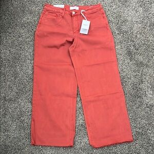 VERVET BY FLYING MONKEY Orange Flare Wide Leg Jeans